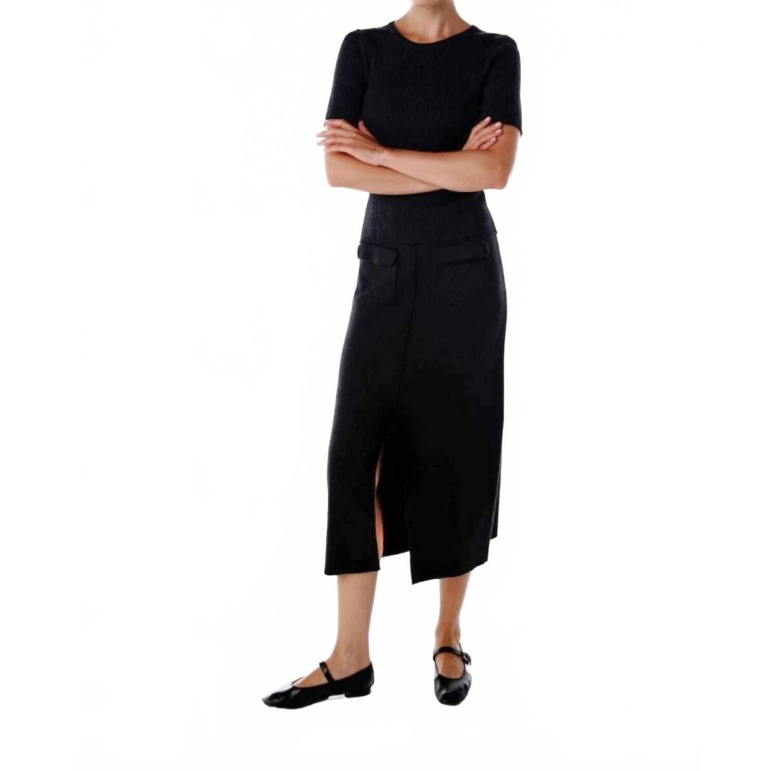 New Knitss Perry Midi Skirt In Black